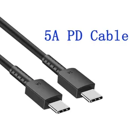 Type C Pd USB C إلى USBC Cables 25W Super Fast Charging 45W 5A لـ Samsung Galaxy S22 5G S21 S20 NOTE 20 10 A71 TAB S7