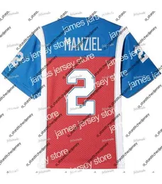 축구 유니폼 2022 Johnny Manziel #2 Montreal Alouettes with Number on the SLEEVES Double Stiched Football Jersey 남성 여성 청소년 맞춤형