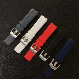 Watch Bands Rubber Silicone Watch Bands Fit For New Omega Seamaster 300 Brand Bracelet 20mm Soft Black Blue White Red Gray Watch Strap Belt T221213