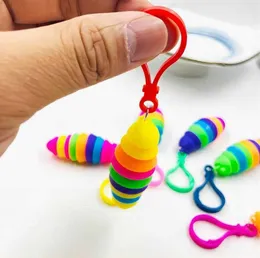 Yenilik Oyunları Parti Fidget oyuncakları tırtıl sevimli kabarcıklar dekompresyon aracı anahtar zincir kolye sümüklü oyuncak elastikiyeti, kabarcık anti çocuk stres eğitimi