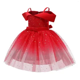 Kız Elbiseler 2022 Noel Zarif Parti Kısa Düğün Nakış Balo Elbise Doğum Günü Prot Sequins Elbise Kızlar 10y
