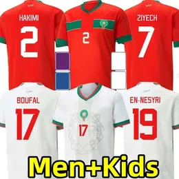 2022 Moroccan Soccer Jerseys HAKIMI Maillot Marocain ZIYECH EN-NESYRI Football Shirts Men Kids Kit HARIT SAISS IDRISSI BOUFAL Jersey Maroc
