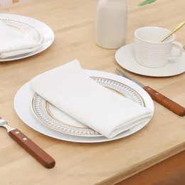 Bord servetter servetter 6pc vit polyester bomull grossistrestaurang fyrkantig tethanddukar hem middagen handgjorda tv￤ttbara
