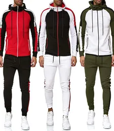Fode Men Casual Tracksuits Twopiece Clothes Set Reißverschluss vorne Open Hooded Jacke Long Hosen M L XL XXL XXXL6164448