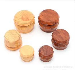 Smoking Pipes New wood grain drum type cigarette mill diameter 63mm 52mm 40mm zinc alloy cigarette breaker four layer metal