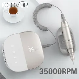 DCOVOR 2020 تصميم جديد DESICAL DRIVER 35000 دورة في الدقيقة HD LED أدوات الأظافر مانيكير الحفر المعدات الفنية الكهربائية 267A