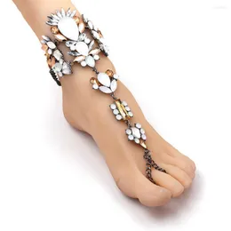 Anklets Beautiful Chain Anklet Lobster Clasp Alloy Women Multicolor Shining Foot Bracelet