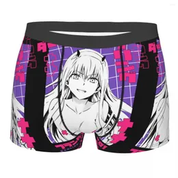 Underbyxor ￤lskling i Franxx Boxer Shorts f￶r m￤n 3D Tryck anime manga noll tv￥ underkl￤der trosor trosor andas sexiga sexiga