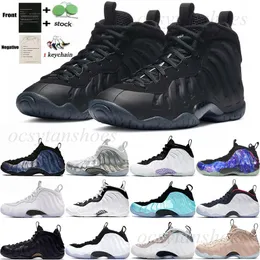 Foamposites One Mens Basketball Shoes Black Metallic Gold All Star Silver Surfer NRG Galaxy Trainer Sports Tennis 40-47