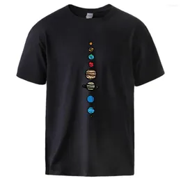 Męskie koszule t-solar planety kolorowe T-shirt Man Causal krótkie topy Tshirt 2022 Sprzedaj markę bawełniana męska trening top