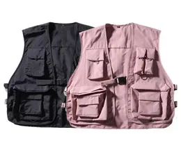 Hip Hop los Vest Sportswear Mens Pink Lading Waastcoat met zakken jas jas streetwear tactische vesten sweatshirts2156245