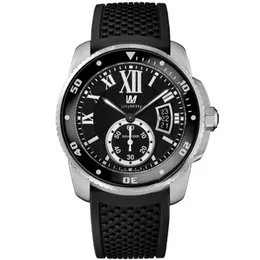 Principal masculino assistir calend￡rio preto Dial Dial Autom￡tico Mec￢nica Tira de borracha Sapphire Glass Male Watch A￧o inoxid￡vel Case269b