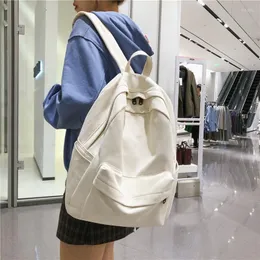 Sırt çantası 2022 büyük kapasiteli basit katı okul kadın pamuk tuval öğrencileri satchel çantalar mochila escolar de lona