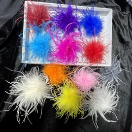 Multicolor Natural Feather Brooch for Gift Party Women Feather Brooches Suit Lapel Pin