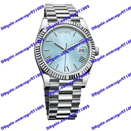 H￶gkvalitetsherrklocka 2813 Automatisk mekanisk klocka M228236 40MM Ice Blue Roman Rainless Steel Wristwatch Calender Display 228238 Sapphire Glass Watches