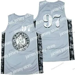 قمصان كرة السلة مخصصة باد باد #97 بيجي سمولز لامعة كرة السلة جيرسي مخيط S-4XL أي اسم ورقم أعلى جودة