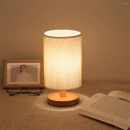 Настольные лампы классические настольные лампы спальня ретро -кровабоковая ночная световая защита глаз USB светодиод с цилиндром оттенки домашний декор