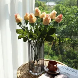 Prawdziwy dotyk róża sztuczne kwiaty gałąź gałąź lateksowe ręce czuć się symulacja symulacja fałszywe kwiaty dekoracja domowa gc1864
