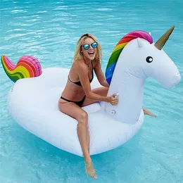 Life Vest Buoy 2M Giant Unicorn Floating Pool Swimming Ring Air Mattress Inflatable Swimming Circle Pool Float Row Tube Water Party Beach Toys T221214