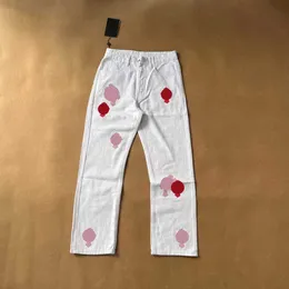 Hoodies Sweatshirts Erkek Kot Designer Eski Yıkalı Krom Düz Pantolon Yapma Kalp Mektup Baskıları Kadın Erkekler Günlük Uzun Stil21L2