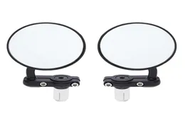2pcs Motocicleta universal espelho de alumínio preto 22mm barra final espelhos laterais da retaguarda