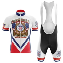 Ветеран Береговой охраны США ветеран Pro Team Cycling Jersey Set 2024 Newset Summer Quick Dry Dry Bicycle Clothing Maillot Ropa Ciclismo MTB Cycling Men Suit