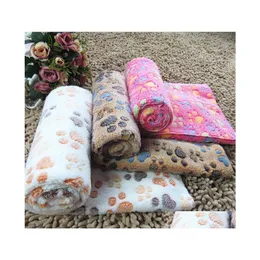 Kennels Pens Colorf Pet Blanket Claw Printed Cat Dog Blankets Doublesided Plush Soft Warm Puppy Throws Slee Mat Bath Towels Lxl700 Otkda