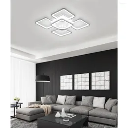 Światła sufitowe Ganeed Nowoczesny światło LED żyrandolowy Kwadratowy kształt biały do ​​salonu sypialnia 60 W/Cool