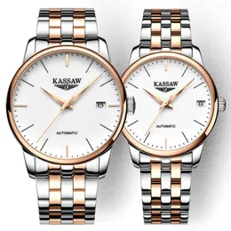 Zegarek zegarki Para zegarków Para mężczyzn i kobiety Miyota 8215 Automatyczne zegarek Prezent Sapphire Sapphire Sapphire Crystal Clock RelOJ de Pareja