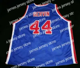 Baskettr￶jor Anpassade retro #44 George Gervin Virginia Squires baskettr￶ja Men's Blue Any storlek 2xs-3xl 4xl 5xl Namn eller nummer