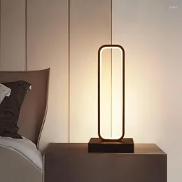 Lampade da tavolo LOFAHS Moderna lampada a LED Camera da letto in alluminio Modalità dimmerabile remota Comodino minimalista Luce da comodino