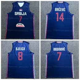 Custom 7# Bogdan Bogdanovic Serbia Basketball Jersey 8# Nemanja Bjelica 14# Bircevic 인쇄 이름 번호 크기 xs-4xl