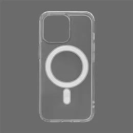 Magroge Transparent Clear Case Acrylic Magnetic Stuff Telefonfodral för Apple iPhone 14 13 12 11 Pro Max 14Plus Compatible Magsafe Charger Cover