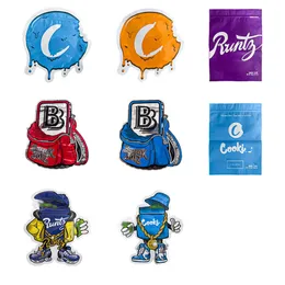 Irregular Unique Shape Ziplock Mylar Bags 3.5g Smell Proof Cut Out Flower Plastic Package Cookies Runty Backpack Bagboyz