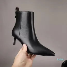 Tasarımcı Lüks geri çağrı ayak bileği boot moda kadın topuk bootie ranger