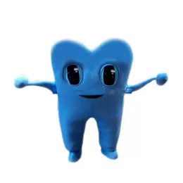 Vendita in fabbrica Costumi della mascotte del dente blu Vestito da partito operato Personaggio dei cartoni animati Vestito completo per adulti Taglia Carnevale Pasqua Abbigliamento a tema pubblicitario