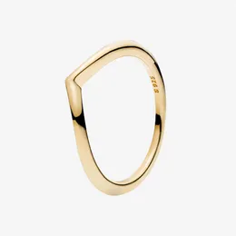 Yellow gold plated Men Rings Rose gold plated Jewelry for Pandora 925 Sterling Silver Polished Wishbone Ring with Original box for176V