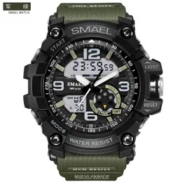 Smael SL1617 Relogio męskie zegarki sportowe prowadzone przez chronograf zegarek wojskowy zegarek cyfrowy dobry prezent dla mężczyzn Boy182U