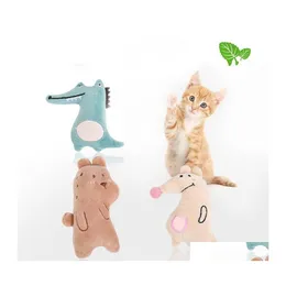 Cat Toys Lovely Pet Funny Peppermint Toy Plush Intressant Crocodile Kangaroo Bear Plaything Supplies 1 8CW K2 Drop Delivery Home Gar OTVCG