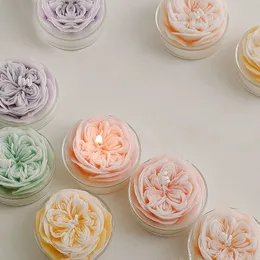 Blommaformade ljus Creative Scene Seting Craft Candles Candlelight Dinner l￥ngvarig doft stressminskning och avkoppling