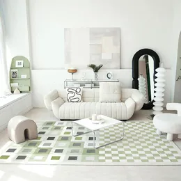 Dywany retro zielony salon dywan home marokańska szachownica stolik do kawy dywanik sypialnia sypialnia dywaniki szablonowe mata dekoracyjna mata