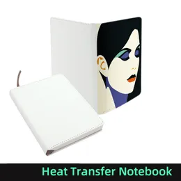 Notepads de sublimación de almacén de EE. UU. En blanco A5 Notoretas de transferencia de calor blanca PU Cubierto de cuero Cubo de anotadas con papeles internos B20
