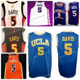 Custom Baron 5 Davis College Basketball Jersey Men's Ed Blue White Orange Любое название Номер размер S-4XL Vest