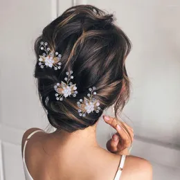 Başlıklar 3pcs/Lot Kadın Düğün Saç Takı Gelin Pimi Yapraklar Rhinestone Tiara Klipler Kristal Aksesuarlar