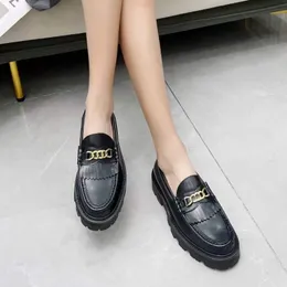 여성 신발 Monolith Chunky 두꺼운 고무 단독 로퍼 여성 디자이너 송아지 가죽 높이 증가 운동화 신발 여성 SIZE35-41