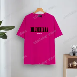 xinxinbuy Maglietta da uomo firmata T-shirt distrutta Parigi Lettera rossa ricamo lavaggio stampa manica corta cotone donna grigio nero Albicocca XS-2XL