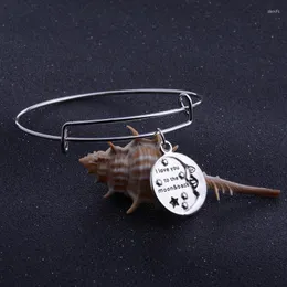 Bangle I Love You to the Moon and Back Charm Bransoletka Kobiety Mężczyźni Gwiazdy Regulowany vintage biżuteria wisiorek świąteczny na rękę