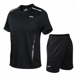 Zestawy biegów mężczyzn garnitury sportowe ustawione na siłowni odzież fitness letnie mundury piłkarskie tenisowe odzież sportowa