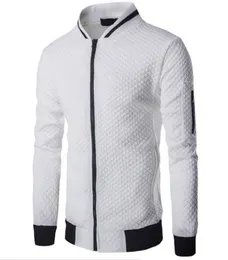Masculina veste homme bombardero fit argyle chaqueta casual de la cremallera 2019 Autumn New tendencia de moda blanca chaquetas machos 6473660