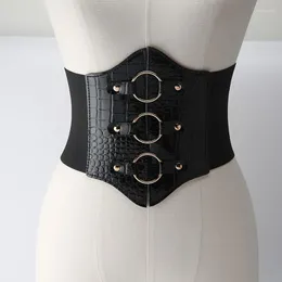 Belts Europe And America Fashion Extra Wide Stretch Black Girdle Punk Style Seal Zipper Decoration Belt Versatile Dress Coat Waist Bel